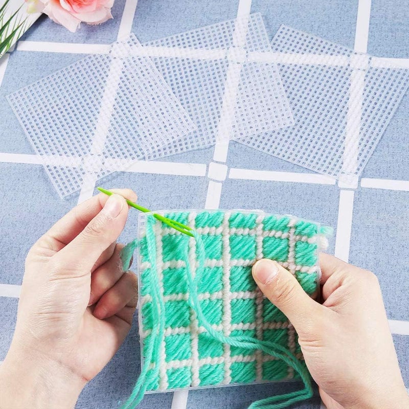 Allazone 100 PCS Mesh Plastic Canvas Sheets 8 Style Plastic Canvas for DIY Crafts Embroidery Cross Stitch, Acrylic Yarn Crafting, Knit and Crochet Projects - Image 3